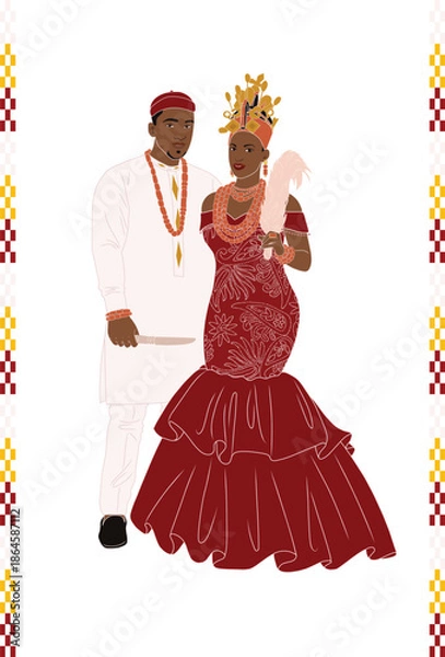 Fototapeta Igbo wedding vector