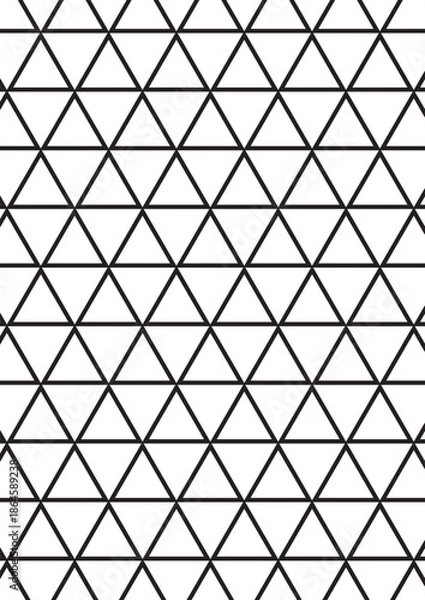 Obraz Triangle tessellation geometric pattern coloring page with interconnected angular shapes