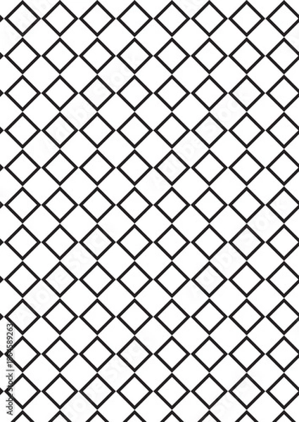 Obraz Diamond grid geometric pattern coloring page with angular lattice network design