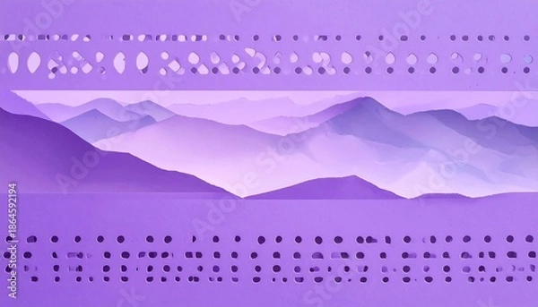 Obraz Serene Purple Mountain Landscape with Abstract Patterns.