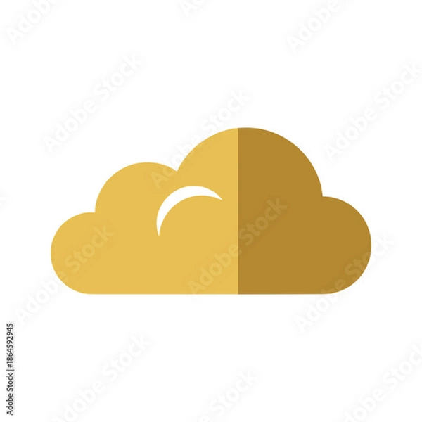 Obraz Yellow Cloud Icon Vector Illustration