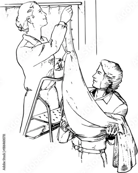 Obraz Vorhang aufhängen