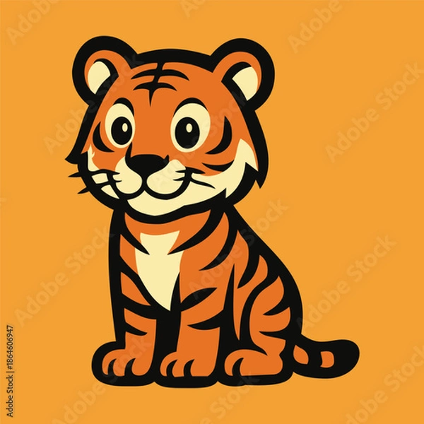 Fototapeta tiger mascot logo design vector template