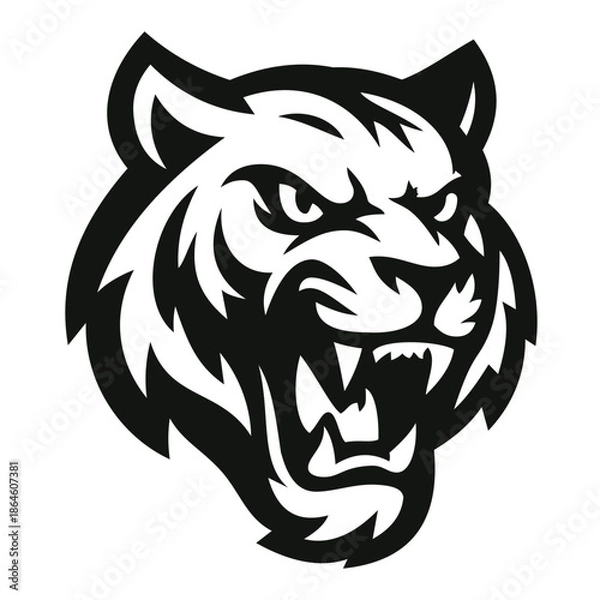 Fototapeta tiger mascot logo design vector template