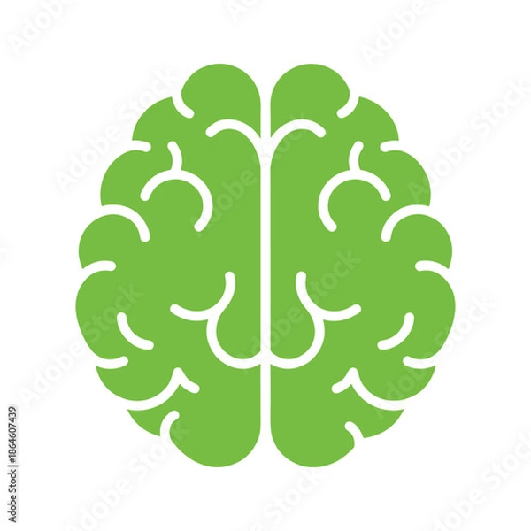 Obraz Green Brain Icon Vector