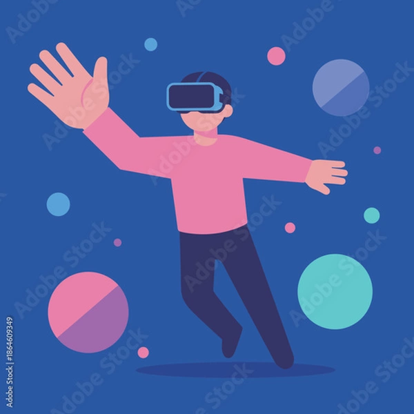 Obraz Exploring Virtual Reality with VR Headset