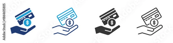 Obraz Credit icon set collection multi-style.