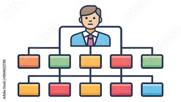 Obraz Businessman leading organization with structured workflow