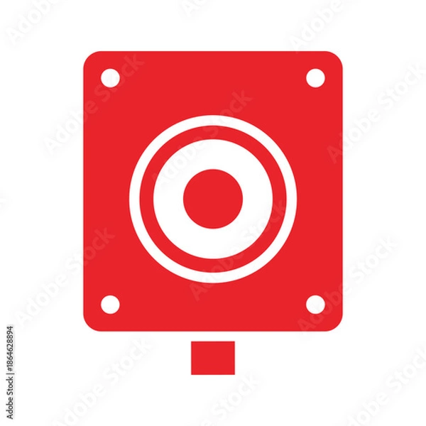 Obraz Red Square Speaker Icon