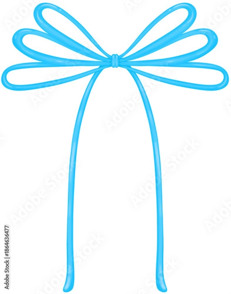 Obraz blue bow with ribbon