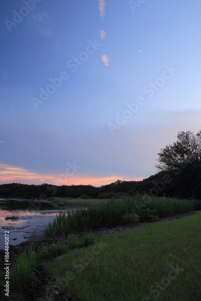 Fototapeta 愛媛県須ノ川公園　雲の広がる夕景