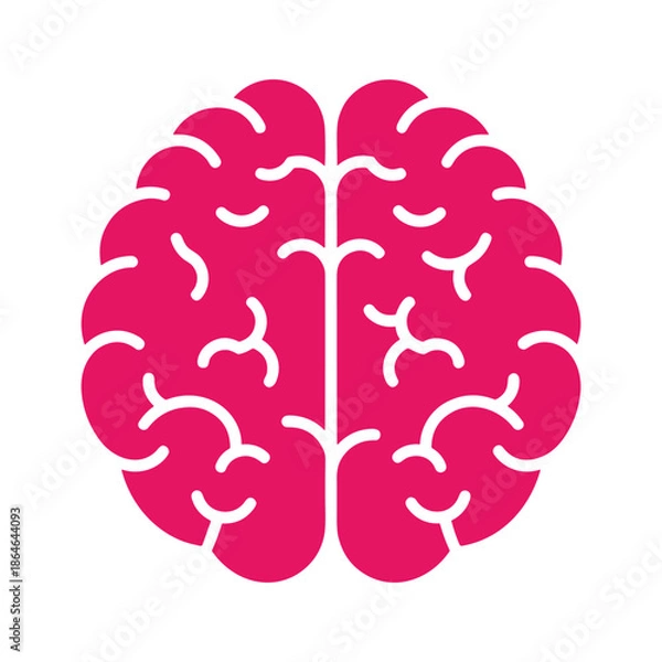 Obraz Pink Brain Icon Vector Illustration
