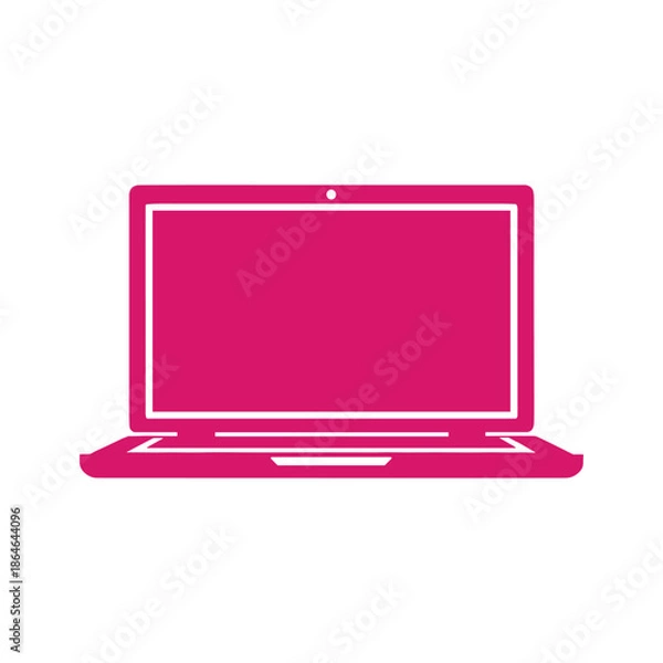 Obraz Pink Laptop Vector Illustration