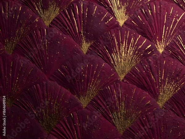 Obraz Red seamless background fan-pattern background.