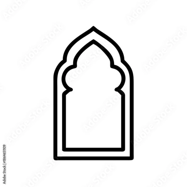 Fototapeta Islamic Arch Window Design