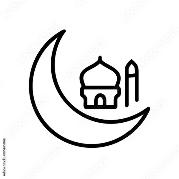 Fototapeta Moon Mosque Combination Icon