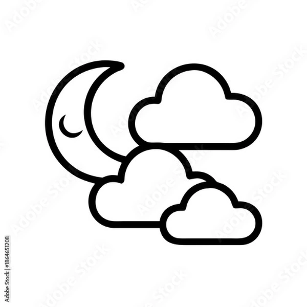 Fototapeta Ramadan Moon With Clouds