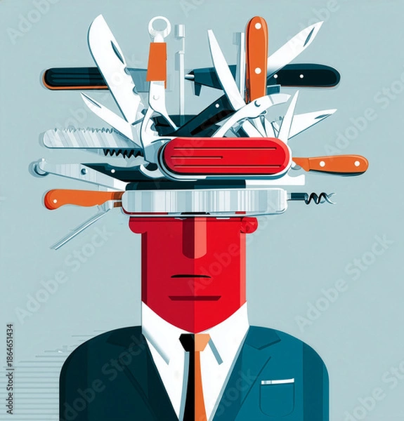 Obraz Business Versatility Multitasking Skills Concept