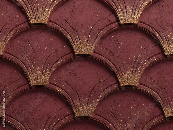 Obraz Red seamless background fan-pattern background.