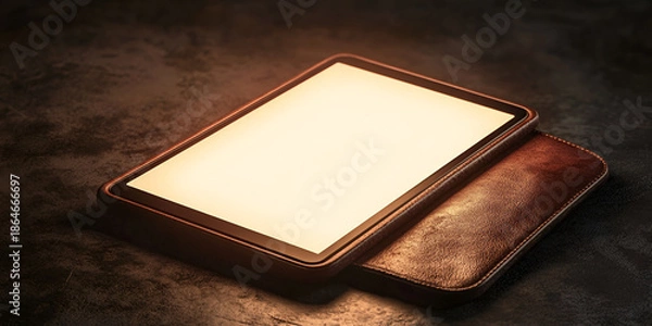 Obraz Luxury E-Reader with Leather Case and Soft Screen Glow