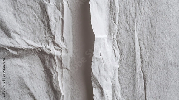 Obraz Torn White Paper Texture With Shadows ripped background