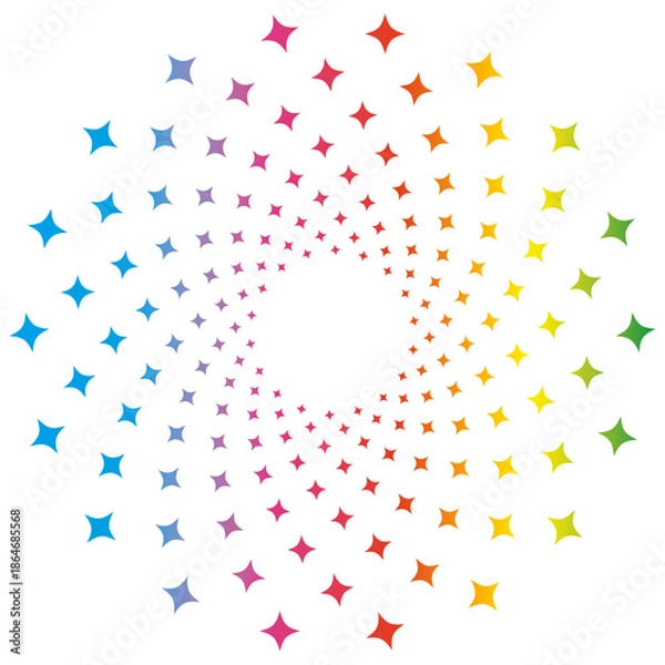 Obraz 円形のキラキラマークのハーフトーン風イラスト