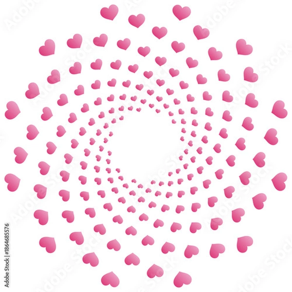 Obraz 円形のハートマークのハーフトーン風イラスト