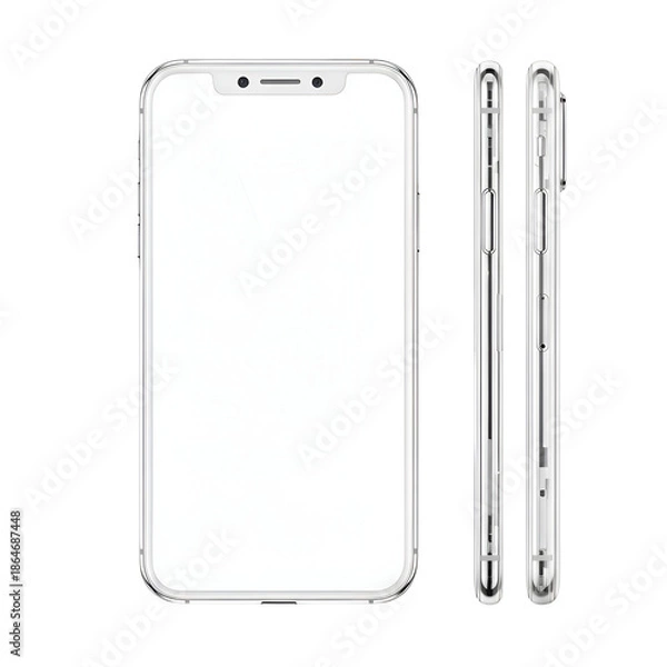 Obraz Clear Phone Case Front and Side Views.