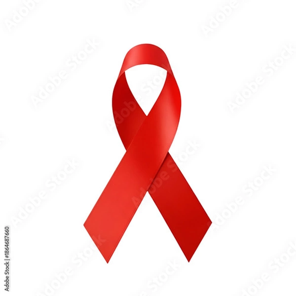 Obraz Red Ribbon Symbolizing Awareness and Support.