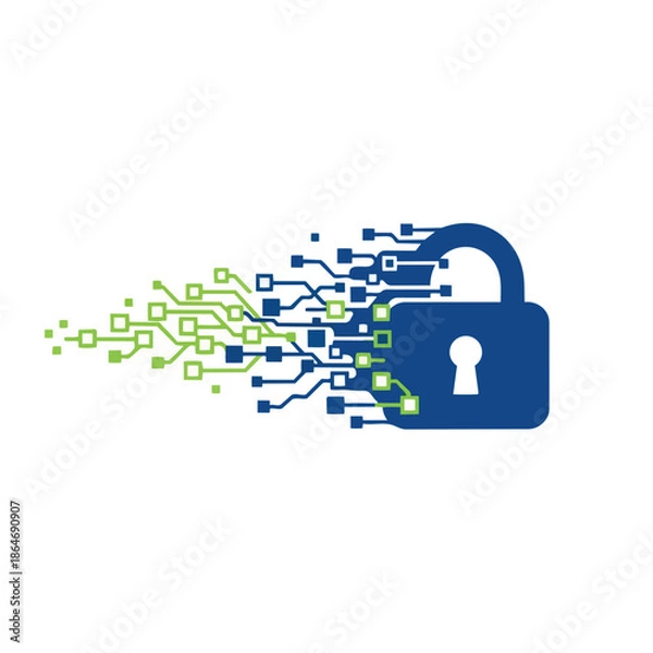 Obraz Cyber Security Data Protection with Digital Lock