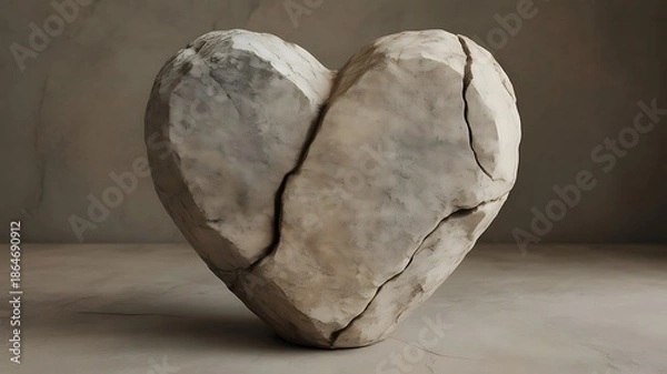Obraz Rough Stone Heart with Natural Texture