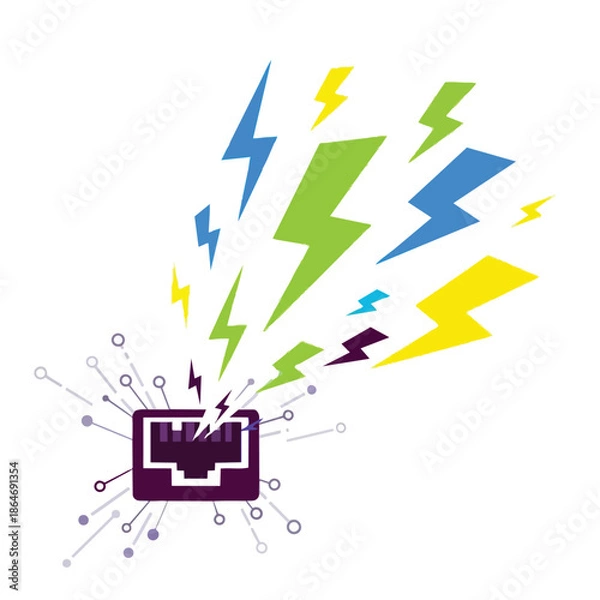 Obraz Energy Data Flow and Power Surge Technology Concept
