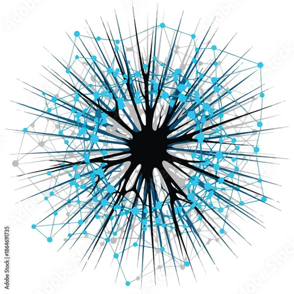 Obraz Abstract Big Data Network Connection Visualization