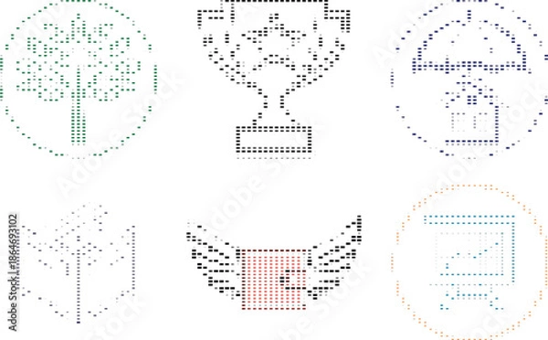 Fototapeta Geometric Diagrams Vector Set, Technical Drawings And Schematics