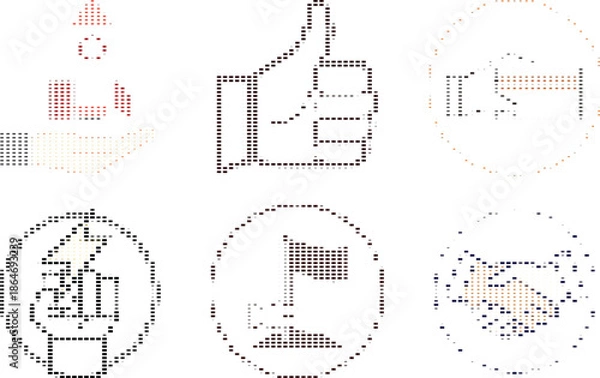 Fototapeta Business Icons Set, Communication Concepts And Agreement Symbols