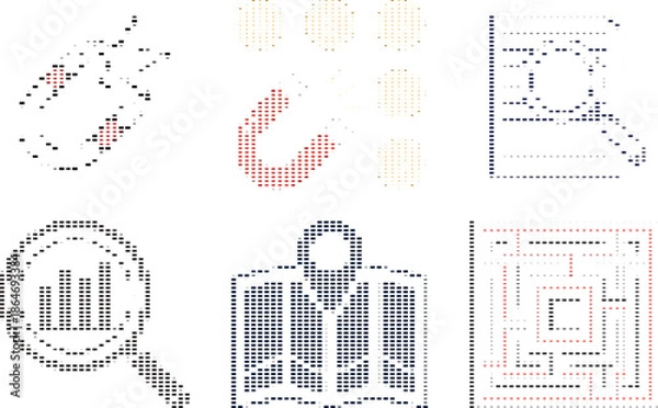 Fototapeta Data Analysis Icons Set, Business Intelligence And Statistics Visualization