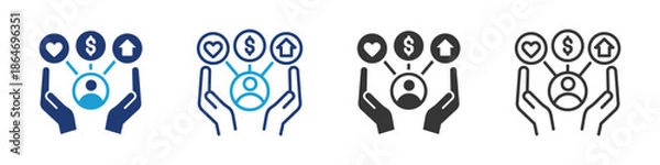 Obraz Welfare icon set collection multi-style.