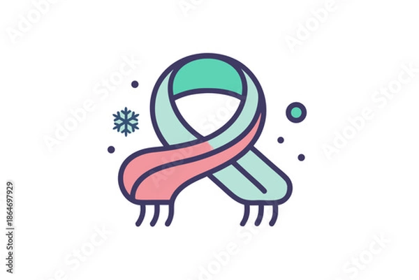 Obraz winter scarf icon single drape design