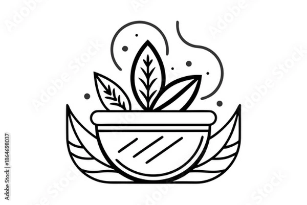 Obraz herbal spice container icon
