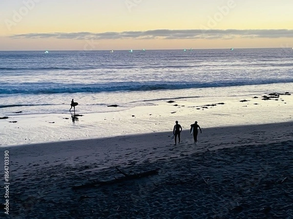 Obraz Surfers At Sunset Deep Malibu