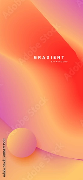 Obraz  Vertical aesthetic holographic gradient background vector.