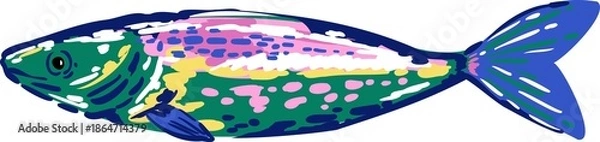 Obraz colorful sardines element object.