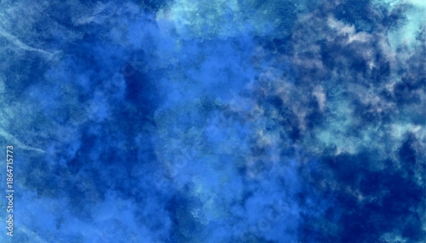 Obraz Blue Watercolor Abstract Cloudy Texture Background