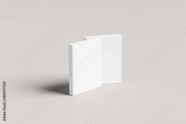 Obraz Blank floating white book on gray background mockup