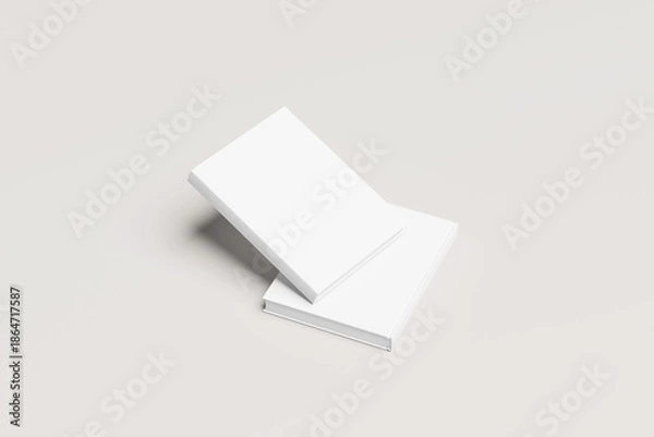 Obraz Blank floating white book on gray background mockup