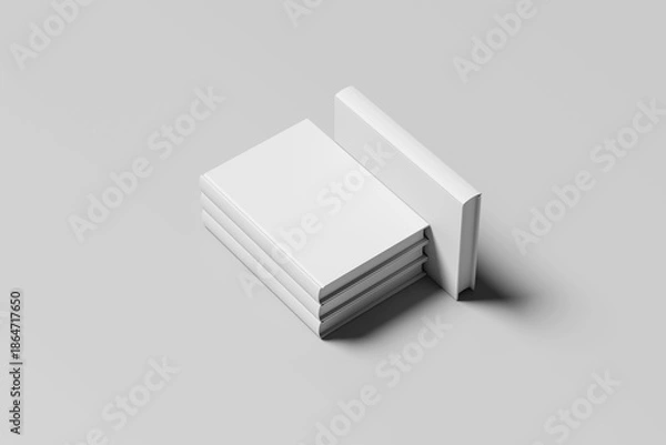 Obraz Blank floating white book on gray background mockup