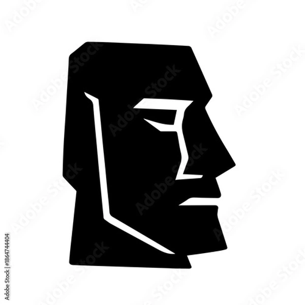 Obraz Minimal Stone Face Icon