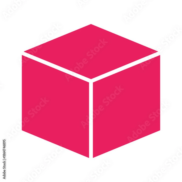 Fototapeta Pink Cube Vector Illustration