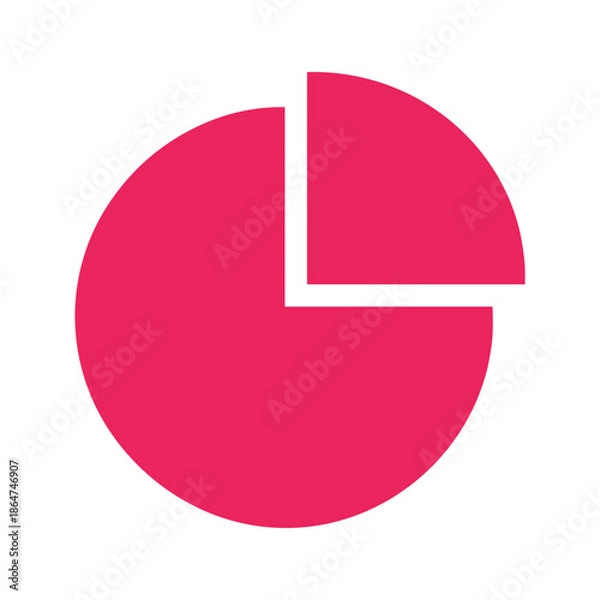 Fototapeta Pink Pie Chart Vector Icon