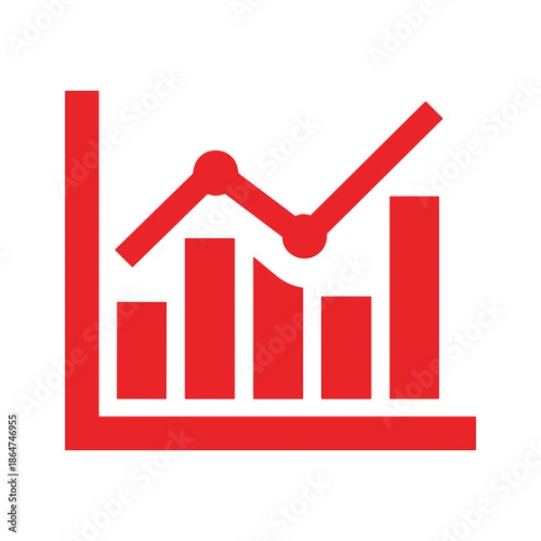 Fototapeta Red Graph Icon Vector Illustration